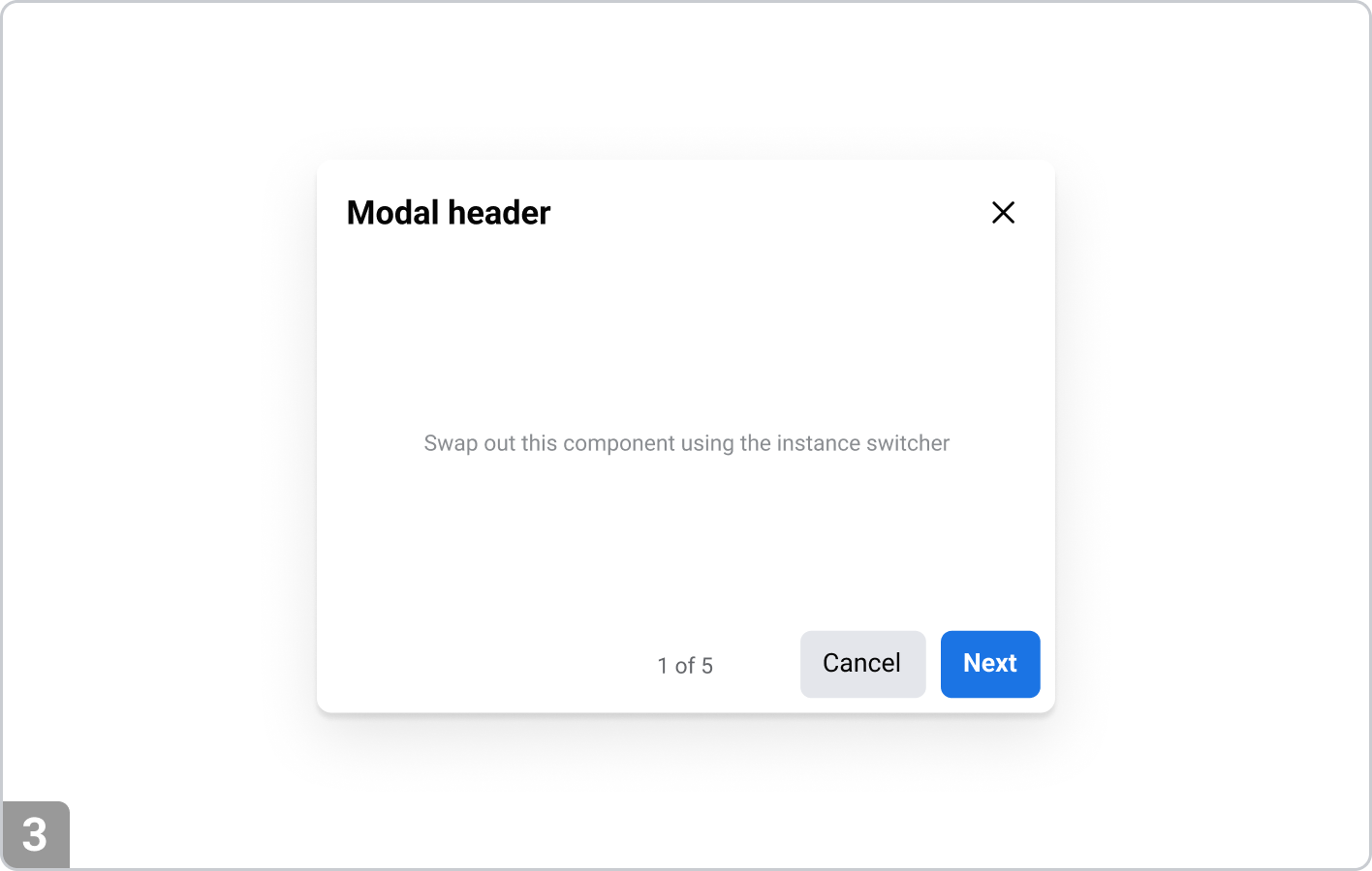 Example of a multi-step modal