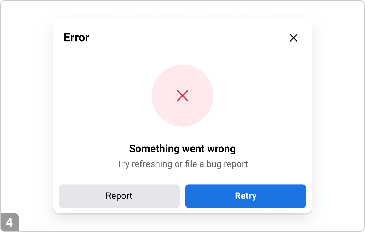 Example of a message modal